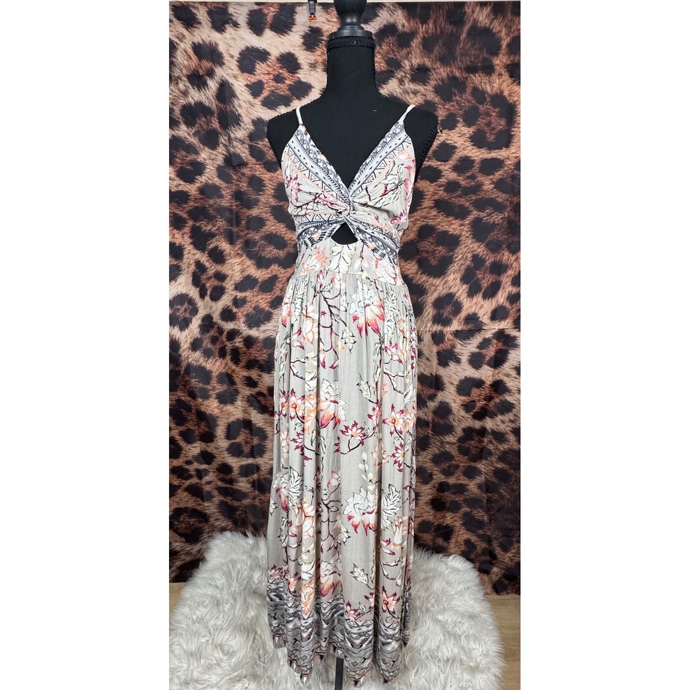Floral Twist Front Maxi Dress